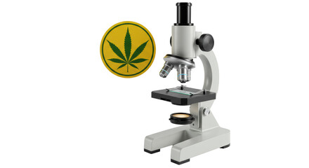 Isolated marijuana and microscope