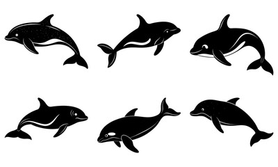 Beluga Whale Silhouette vector illustration