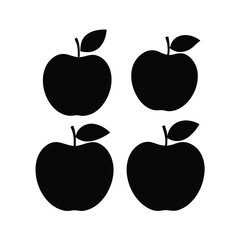 apple vector silhouette set icon design