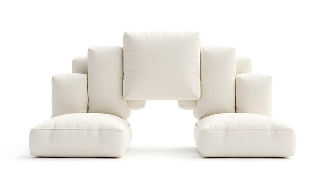 Modular White Seating: Modern Lounge, Customizable Sofa, Unique Furniture, Contemporary Design, Flexible Arrangement, Comfortable