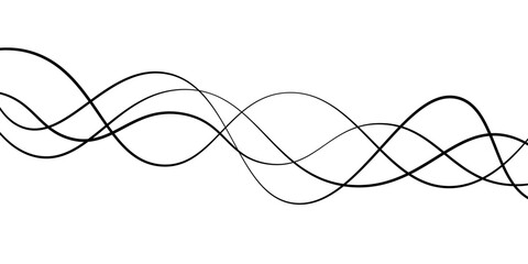 Thin line wavy abstract curvy line design elements with texture, futuristic Stylized line art background. curvy abstract line wave graphic gray background. Vector illustration 