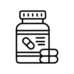 Obraz premium Supplement Bottle with Pill Stack Icon Representing Health and Dietary Support