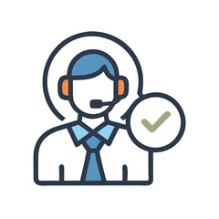 Obraz premium Support Agent Icon Representing Certified Assistance and Customer Service