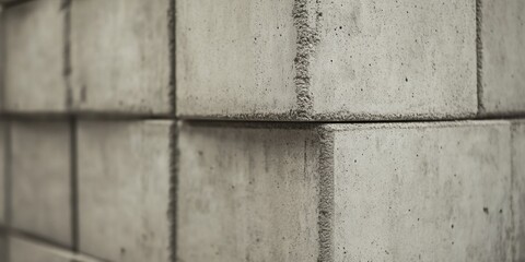 Close-Up of Stacked Concrete Blocks with Rough Surface and Industrial Detail