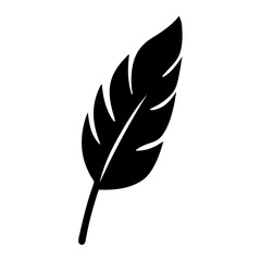 Obraz premium Stylized quill illustration in solid black, isolated on a white background.