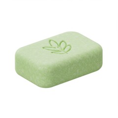 Light Green Textured Herbal Soap Bar with Leaf Design