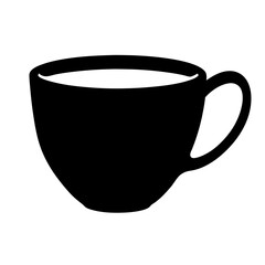 Black and white silhouette of a teacup or coffee cup vector