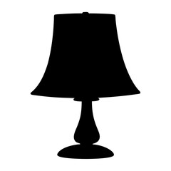 Obraz premium Elegant table lamp silhouette on a white background with a unique shape