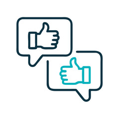 Obraz premium Thumbs Interaction Icon Representing Feedback and User Engagement