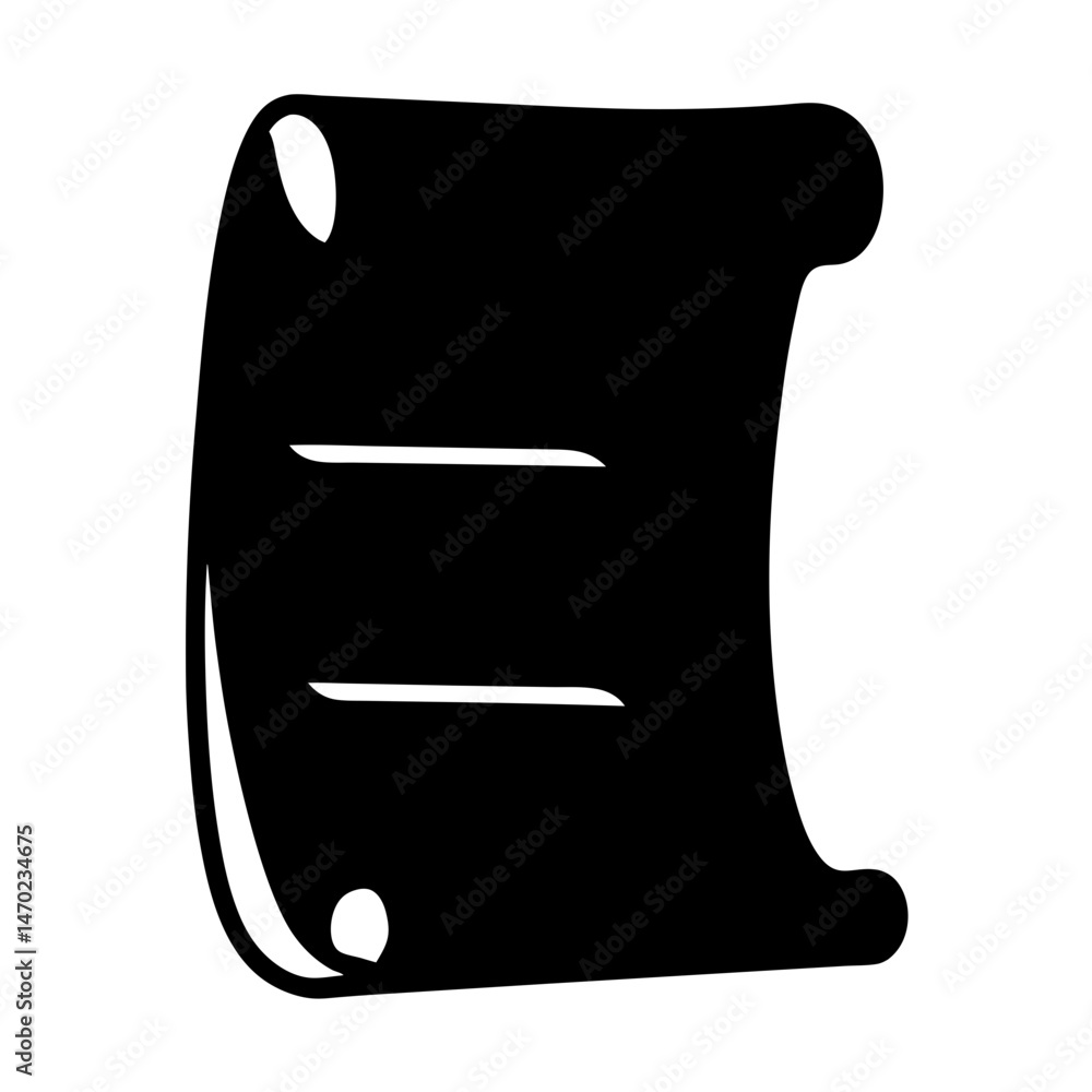 Poster black silhouette of an ancient scroll with two lines of text