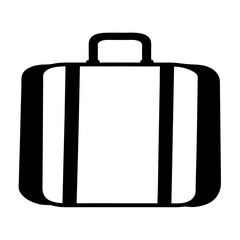 Simple Black and White Suitcase Icon for Travel and Vacation Planning