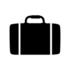 Simple black briefcase silhouette with sturdy handle for professional use