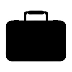Black silhouette of a briefcase or suitcase with a handle at the top