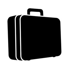 Simple graphic of a black briefcase with handle and white outline