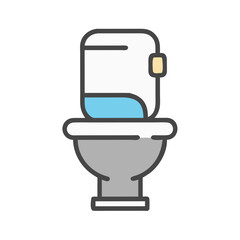 Toilet Bowl Fixture Icon Representing Bathroom Plumbing and Sanitation Equipment