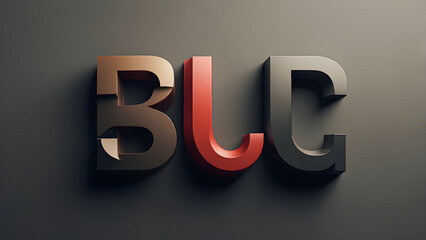 3d word on red background