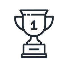 Trophy Icon Representing First Place Achievement and Winning Recognition