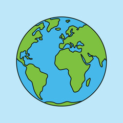 Earth globe model vector art illustration