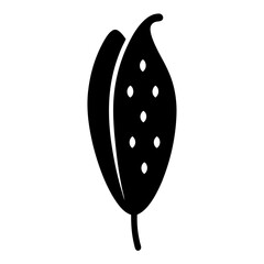 Stylized Black and White Image of Leaves with Dots and Unique Shape