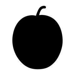 A minimalist silhouette of a plum, a simple fruit representation