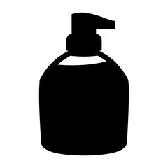 Simple Black Silhouette of a Dispenser Bottle for Liquid Soap or Lotion