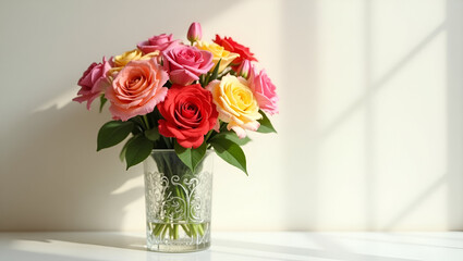 bouquet of roses in a vase