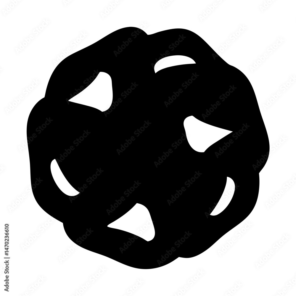 Poster abstract black and white circular shape with radial inward pointing segments