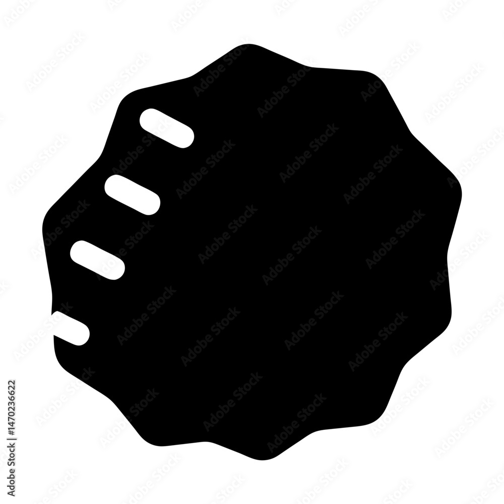 Poster Abstract black blot with rounded sidebars on white background rendering