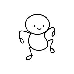 Doodle Stickman Character. Hand Drawn Vector Illustration