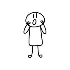 Doodle Stickman Character. Hand Drawn Vector Illustration