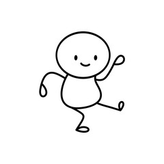 Doodle Stickman Character. Hand Drawn Vector Illustration