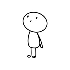Doodle Stickman Character. Hand Drawn Vector Illustration