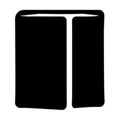 Abstract black shape on white background creating letter T effect, minimal design