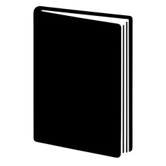 A Simple Black Book Illustration Standing Vertically with Pages Showing