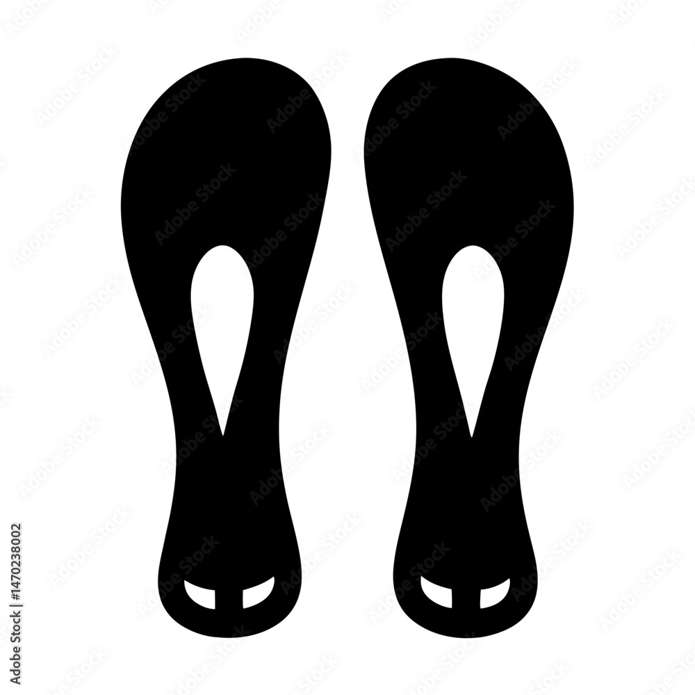 Poster Black and white image of two footprints with unique design elements