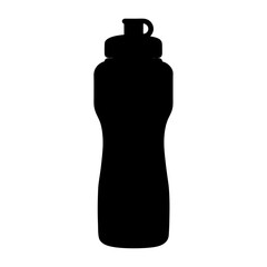 Silhouette of a Black Reusable Water Bottle for Sports and Outdoors