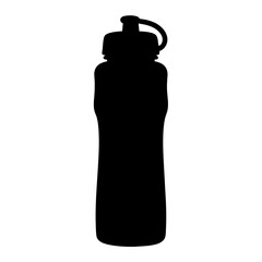 Black silhouette of a reusable water bottle for hydration and exercise