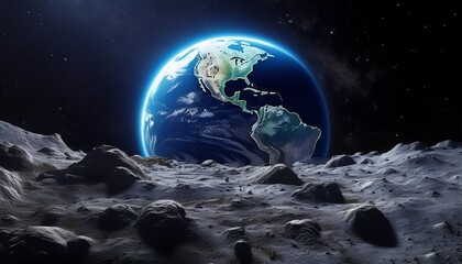 Erde aus Sicht des Mondes &ndash; stille Beobachtung