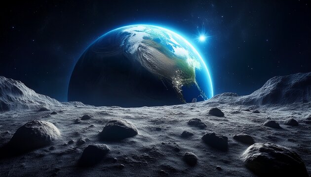 Erde aus Sicht des Mondes &ndash; stille Beobachtung