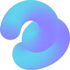 3D abstract gradient shape. Colored fluid wavy line. Bright blended holographic pipe. Swirl modern dynamic stroke. Trendy vibrant element for creative poster