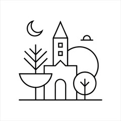 Essential Minimalist Icons and Symbols in Line Art Style