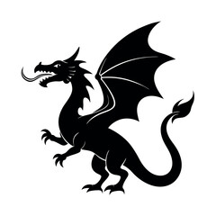 black dragon fire breathing side view 