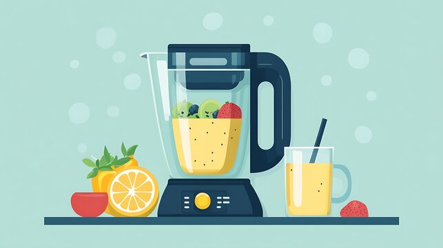 Fruit smoothie blender kitchen.