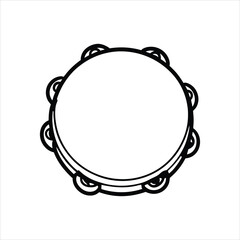  Line Art Tambourine Musical Instrument Icon