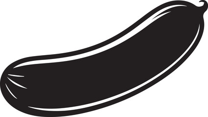 Cucumber Silhouette Vector | Modern Black Vector Art Illustration for Vegan Concepts