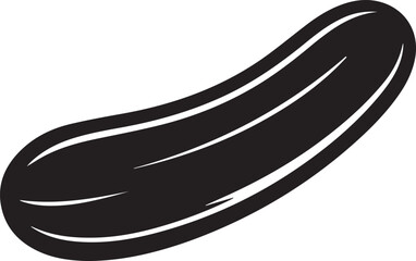 Cucumber Silhouette Vector | Modern Black Vector Art Illustration for Vegan Concepts