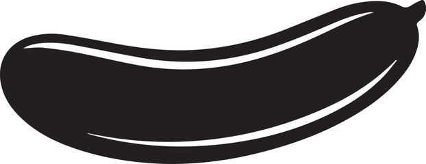 Cucumber Silhouette Vector | Modern Black Vector Art Illustration for Vegan Concepts