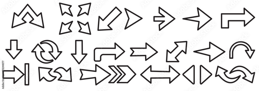 Poster arrow set. arrow icon collection. set different arrows or web design. arrow vector icon. arrows vect