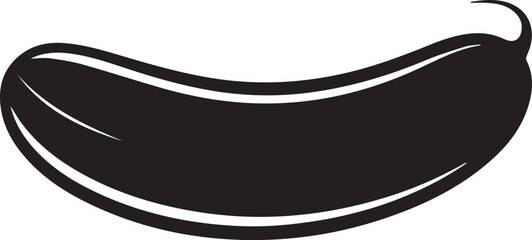 Cucumber Silhouette Vector | Modern Black Vector Art Illustration for Vegan Concepts