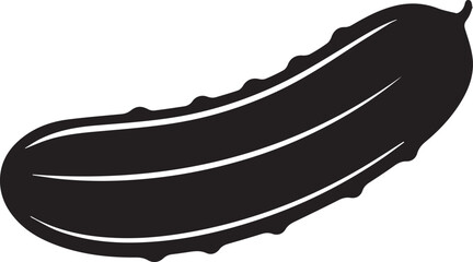 Cucumber Silhouette Vector | Modern Black Vector Art Illustration for Vegan Concepts